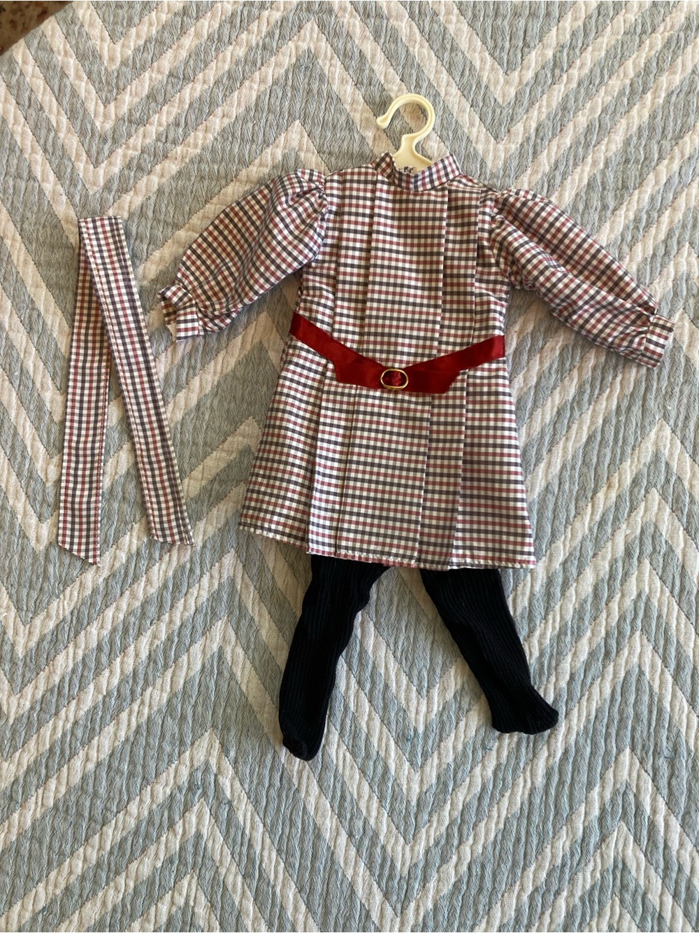 American Girl Samantha Meet Dress made in West Germany, ribbon & Tights